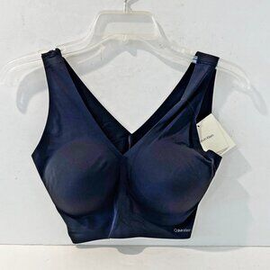 Calvin Klein Womens Bralette Invisibles Black Lightly Lined Removable Pads L NEW